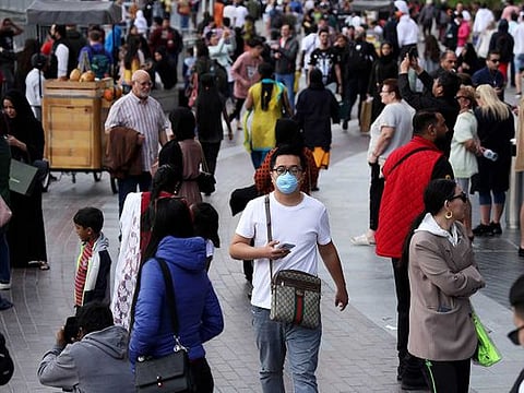 Tourists at the Dubai Mall. Malls in Dubai continue to attract shoppers despite the threat of coronavirus worldwide. 