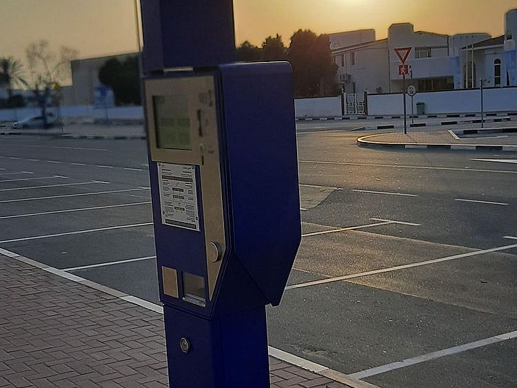 Blue parking metres