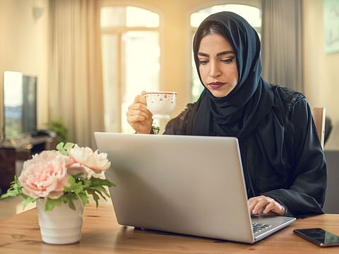 An Emirati working from home. Photo for illustrative purpose only