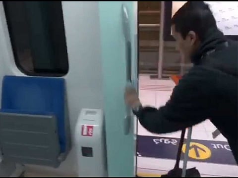 RTA cleaners disinfect the metro cabins after every journey. 