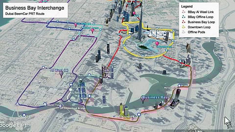 A map of the proposed route tweeted by Dubai Media Office and retweeted by the Roads and Transport Authority on Tuesday, March 10  
