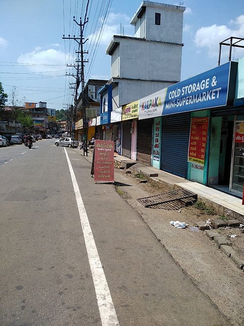 Rows of shops remain closed in Ranni, the epicentre of coronavirus in Kerala.
