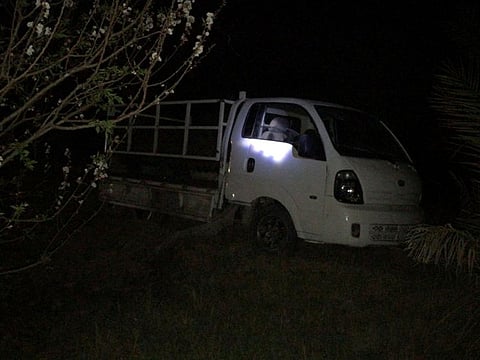 A truck loaded with Katyusha rockets is seen in Rashidiya, after ten rockets struck the Taji military camp, which house also U.S. forces, north of Baghdad, Iraq.