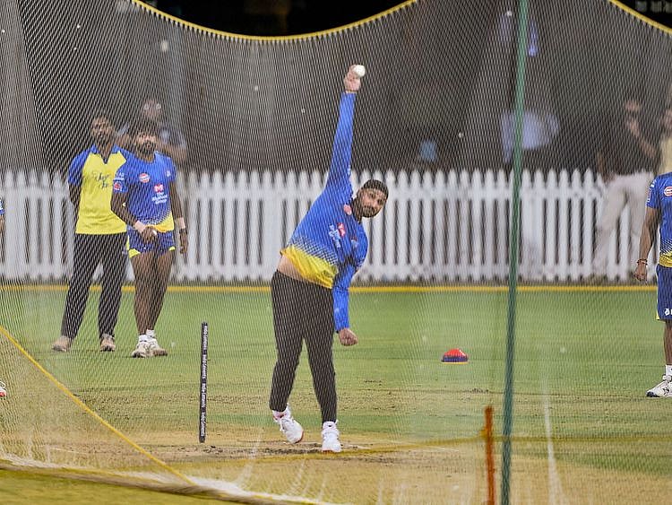 Chennai: Indian cricketer Harbhajan Singh during the practice session, at MA Chidambaram Stadium in Chennai, Thursday, March 12, 2020.  The spread of coronavirus has cast a shadow with Sports Ministry planning to hold IPL matches in closed doors as foreign players were ruled out of the game till April 15 following government-imposed travel restrictions. (PTI Photo)(PTI12-03-2020_000232B)