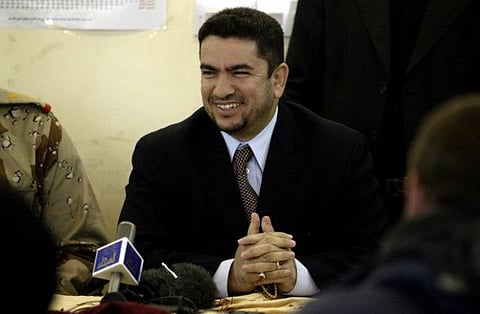In this file photo taken in 2005 Adnan Al Zurfi, former governor of Najaf, speaks to press at the Human Right Centre in Baghdad.  