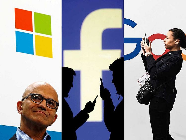 US tech giants microsft facebook google