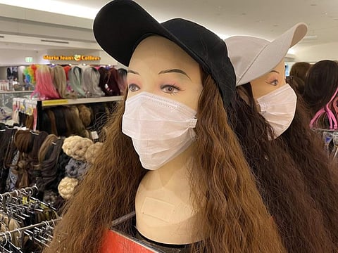 Mannequins with face masks on display at a shopping mall in Sydney on March 16.  Australia has confirmed nearly 400 cases of coronavirus so far, with five fatalities.