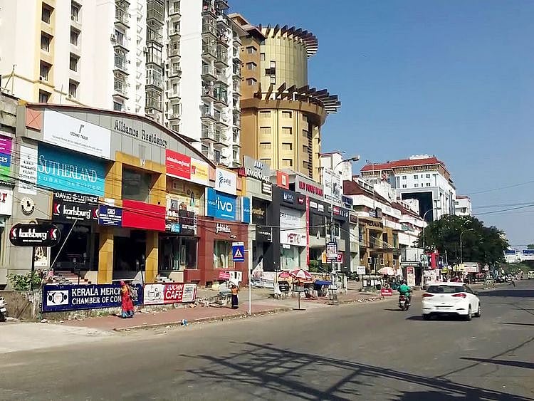A deserted view of a market following the outbreak of coronavirus, in Kochi