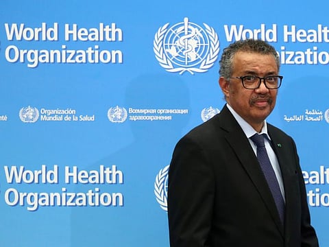 Director-General of the WHO Tedros Adhanom Ghebreyesus, attends a news conference on the coronavirus (COVID-2019) in Geneva, Switzerland.