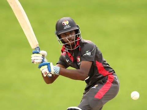 The UAE’s promising 17-year-old wicketkeeper-batsman Vriitya Aravind  in action for the UAE national team. 