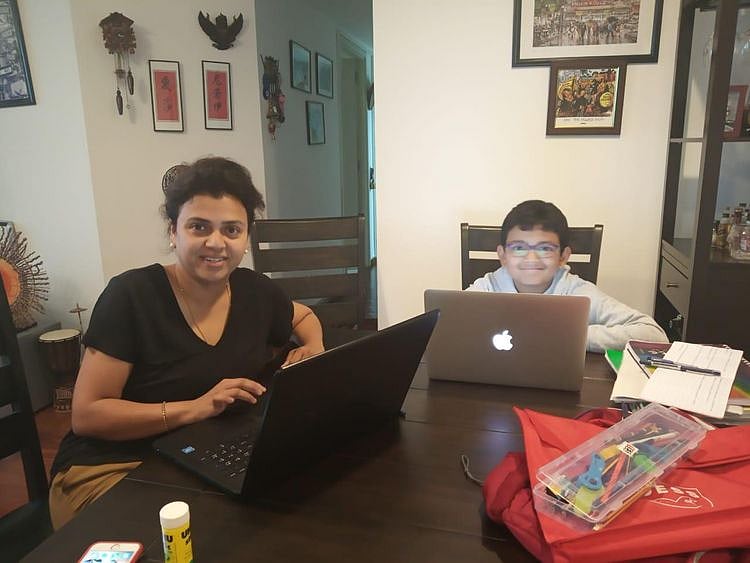 Esha Nag with her son Aadit