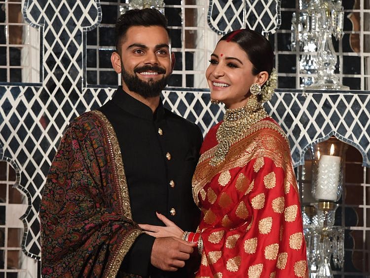  Indian cricketer Virat Kohli and Bollywood actress Anushka Sharma.