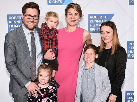 In this file photo David McKean, Maeve Kennedy Townsend Mckean and their children (son Gideon 2R) attend the Robert F. Kennedy Human Rights Hosts 2019 Ripple Of Hope Gala & Auction In NYC on December 12, 2019 in New York City. Two members of the Kennedy political dynasty, including a grand-niece of John F. Kennedy, are now presumed dead after they went missing during a canoe trip, the family said on April 4, 2020. This time it involves a grand-niece of the late president, Maeve Kennedy McKean, 40, and her eight-year-old son Gideon.