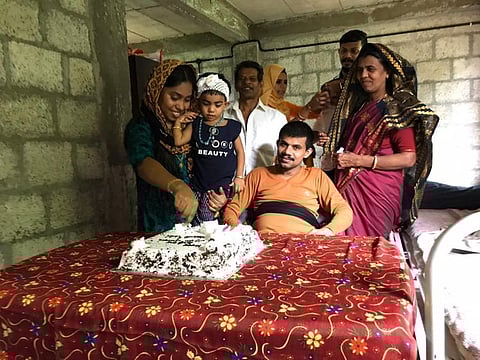Latheef with family in India on his daughter’s birthday.