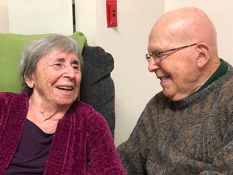 This family photo provided by Julia Chachere shows Joan and Ed Porco in her nursing home in Greenport. Both fell victim to the new coronavirus, only days apart.
