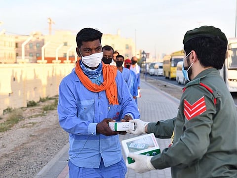 Dubai Police is conducting a COVID-19 awareness campaign at labour camps