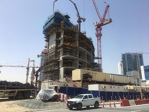 Building in the time of COVID-19... construction sites across the UAE are taking updated precautions to ensure work goes on even in such trying circumstances. Image from an RP Group operated site in Dubai.