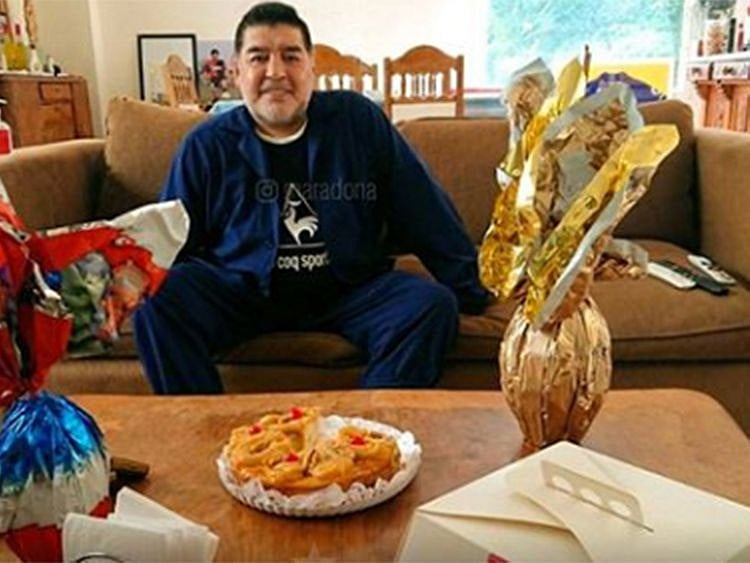 Diego Maradona at home