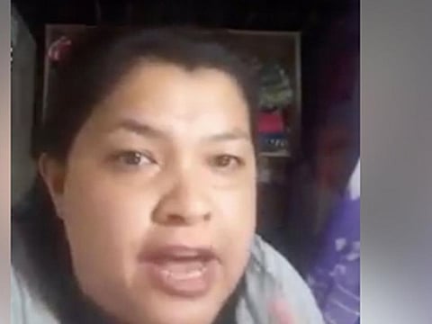 A screengrab from FB video showing Joy Parafina