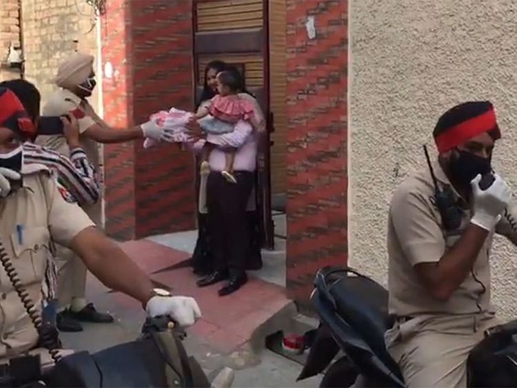 Punjab police celebrate the birthday of a 1-year-old