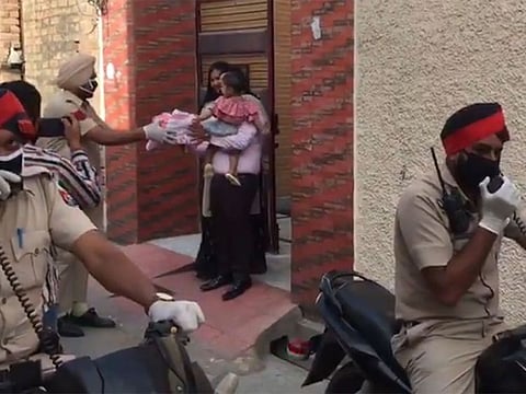 Punjab police celebrate the birthday of a 1-year-old
