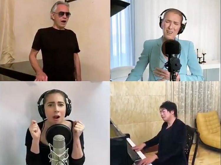 Andrea Bocelli, Celine Dion, Lady Gaga, Lang Lang