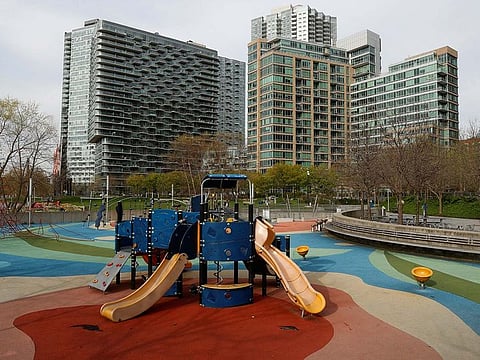 A playground is seen empty amid the coronavirus disease (COVID-19) outbreak, in the Queens borough of New York City, U.S., April 20, 2020.