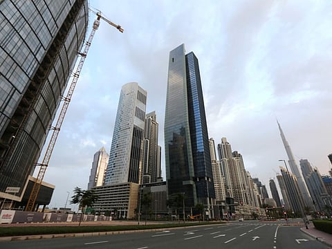 A general view of Business Bay area, Dubai, under restrictions imposed to prevent the spread of the coronavirus disease (COVID-19)