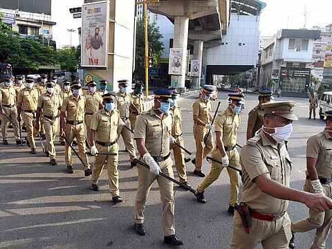 Police personnel in Kochi, Monday, April 20, 2020. Photo for illustrative purposes