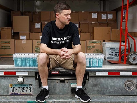Matt Colvin, an Amazon seller, in a rental truck stocked with hand sanitizer in Hixson, Tenn., March 12, 2020. 
