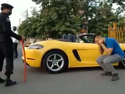 Youngster gets unique punishment for driving in India amidst coronavirus lockdown