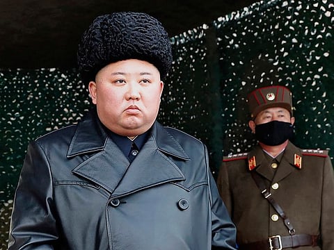 In this March 2, 2020, file photo Kim Jong Un inspects a military drill at undisclosed location in North Korea.  