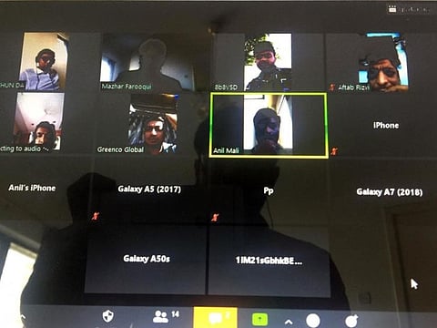 Scammed Indian exporters recounting their ordeal in a Zoom video conference with Gulf News