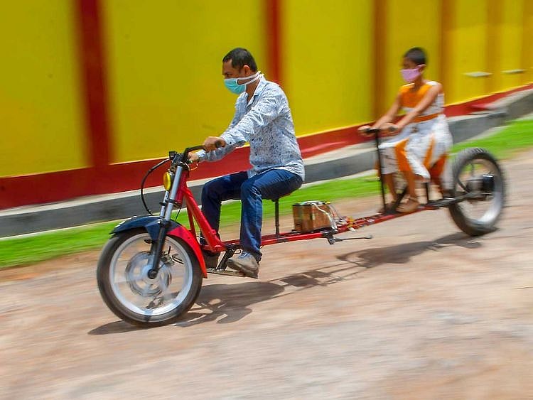 Partha Saha social distancing bike motorbike agartala india
