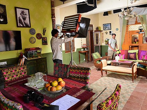 The coronavirus has dealt a blow to workers at Filmcity in Goregaon (pictured above), including those who work on films on a day-to-day basis.