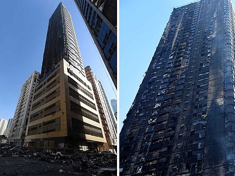  Abbco Tower in Al Nahda, Sharjah the day after May 5's fire 