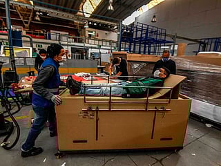 Cardboard stretcher-coffin designed amid COVID-19 pandemic