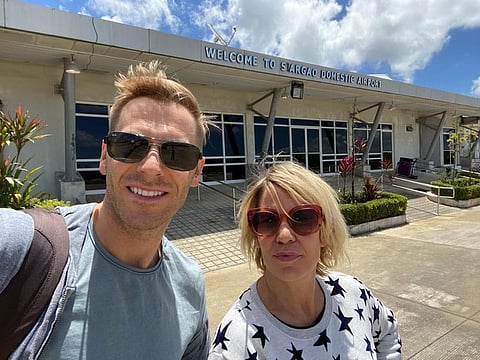Peter Robinson in Siargao with his partner