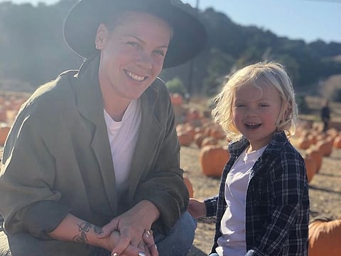 Pink and son Jameson