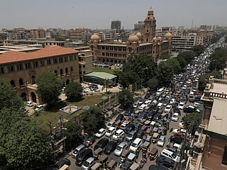 A general view of a road traffic in Karachi. File photo for illustrative purpose only