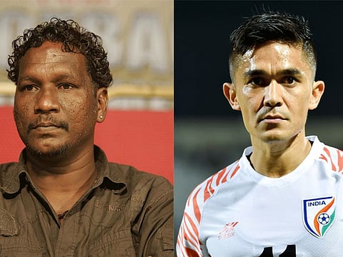 IM Vijayan (left) and Sunil Chettri, two of India's finest footballers.