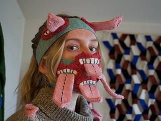 Icelandic designer makes 'scary' masks to encourage social distancing
