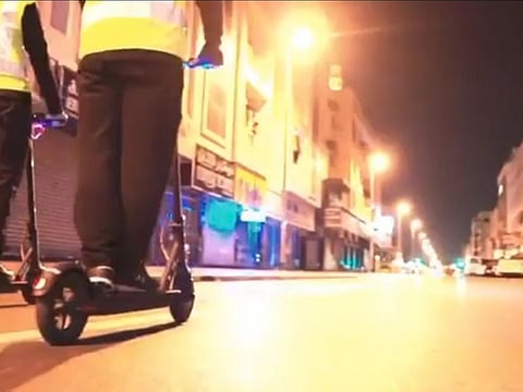 Dubai Police use scooters for COVID-19 restriction movement patrols