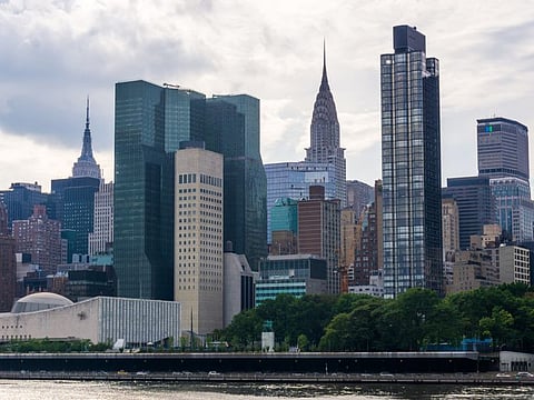 The 50 United Nations Plaza (tall building on the right, front)
