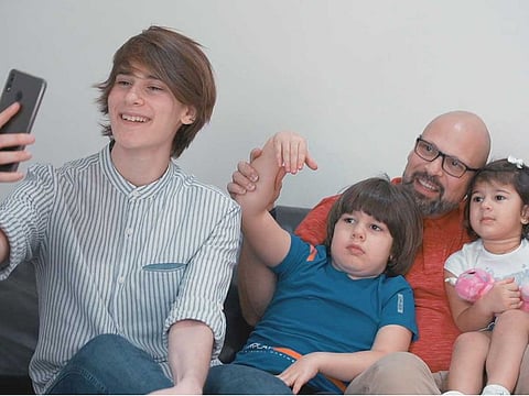 Elie Yaqoub Jabra with his children.