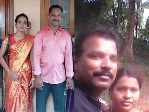 Prasanthan Nair and Vijayan Kunchan with their late wives