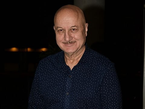 Actor Anupam Kher at the birthday celebrations of actor Manoj Bajpayee, in Mumbai, on April 23, 2019. 