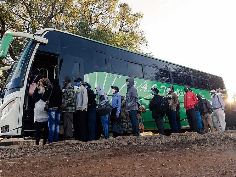 Zimbabwe bus passengers