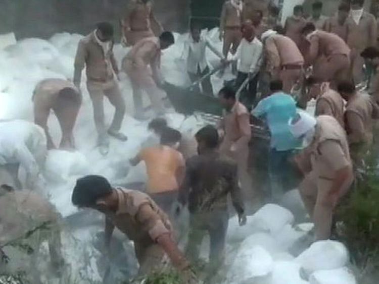 24 killed after two trucks collide in UP's Auraiya