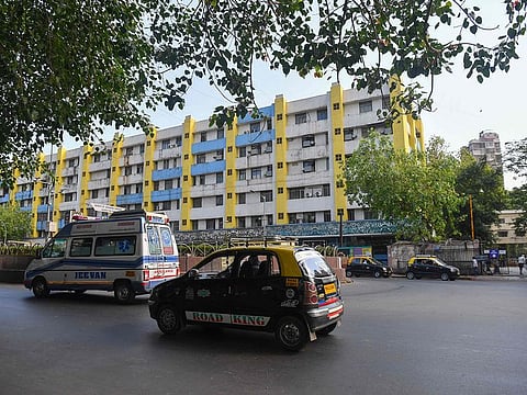 Lokmanya Tilak Municipal General hospital during a nationwide lockdown to fight the spread of the COVID-19 coronavirus in Mumbai.